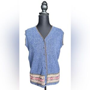 Kathy Ireland Blue Cardigan Vest